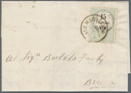 Österreich - Lombardei Und Venetien - Stempelmarken: 1854, 15 C Grün/schwarz, Kupferdruck, Entwertet - Lombardo-Venetien