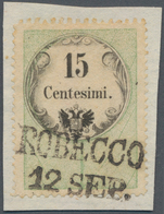 Österreich - Lombardei Und Venetien - Stempelmarken: 1854, 15 C Grün/schwarz, Kupferdruck, Klar Und - Lombardo-Venetien