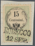 Österreich - Lombardei Und Venetien - Stempelmarken: 1854, 15 C Grün/schwarz, Kupferdruck, Klar Und - Lombardo-Vénétie