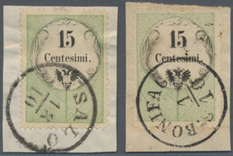 Österreich - Lombardei Und Venetien - Stempelmarken: 1854, 15 C Grün/schwarz, Kupferdruck, Zwei Exem - Lombardije-Venetië