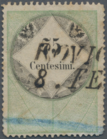 Österreich - Lombardei Und Venetien - Stempelmarken: 1854, 75 C Grün/schwarz, Kupferdruck, Gut Gezäh - Lombardo-Veneto
