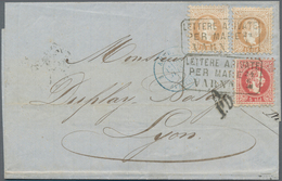 Österreichische Post In Der Levante: Bulgarien, 1874, 5 Sld., 15 Sld. (2) Mit Ra. 1 "LETTERE ARRIVAT - Levant Autrichien