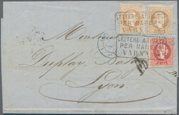 Österreichische Post In Der Levante: Bulgarien, 1874, 5 Sld., 15 Sld. (2) Mit Ra. 1 "LETTERE ARRIVAT - Levante-Marken