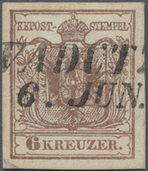 Österreich - Verwendung In Liechtenstein: 1850/54, 6 Kr. Braun Mit L2 VADUT(Z), Kab.stück, Lt. FA Re - Altri & Non Classificati