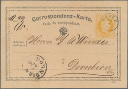 Österreich - Verwendung In Liechtenstein: 1872, Ganzsachen-Postkarte 2 Kr. Kaiserkopf Gelb, Adresse - Autres & Non Classés