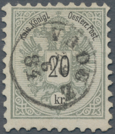 Österreich - Verwendung In Liechtenstein: 1883, 20 Kr. Grau Doppeladler, Gez. 9 1/2, Kab.stück, Lt. - Other & Unclassified