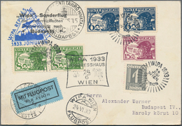 Österreich - Flugpost: 1933, Flugpostkarte Von Der WIPA Mit Den Sst. Kongresshaus Und Sezession Mit - Autres & Non Classés