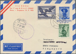 Österreich - Flugpost: 1952 (11.10.), Privat-Luftpost-Faltbrief Trachten 1 S. Blau Mit Zudruck 'VIA - Other & Unclassified