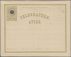 Österreich - Ganzsachen: 1876, Zwei Ungebrauchte Telegraphen-Aviso Jeweils 30 Kr. Oliv, Einmal Mit L - Otros & Sin Clasificación