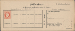 Österreich - Ganzsachen: 1882, Zwei Ungebrauchte Und Ungefaltete Postsparkarten 5 Kr. Rot Auf Hellsä - Autres & Non Classés