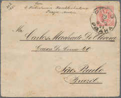 Österreich - Ganzsachen: 1884, Destination Brasilien: Ganzsachenumschlag 5 Kr. Rosa Mit Rs. Zusatzfr - Other & Unclassified