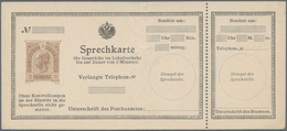 Österreich - Ganzsachen: 1900, Ungebrauchte Ganzsachenkarte Für Ein Telephonisches Gespräch Im Lokal - Altri & Non Classificati