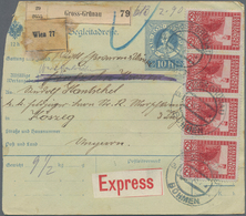Österreich - Ganzsachen: 1908/16, Drei Verschiedene Bedarfsgerecht Gebrauchte Postbegleitadressen Al - Andere & Zonder Classificatie