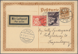Österreich - Ganzsachen: 1927 (19.4.), Bild-Postkarte Zur Beethovenfeier 10 Gr. Zufrankiert Mit Flug - Otros & Sin Clasificación