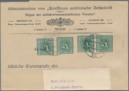 Österreich - Privatganzsachen: 1909/1910, Zwei Großformatige Streifbänder Der 'Administration Von St - Other & Unclassified