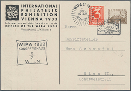 Österreich - Privatganzsachen: 1933, Gebrauchte Bildganzsachenpostkarte Mit Den Flaggen Der An Der W - Other & Unclassified
