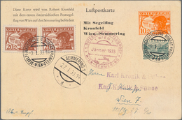 Österreich - Privatganzsachen: 1933, Zwei Private Gebrauchte Luftpostganzsachenkarten 10g Orange übe - Other & Unclassified