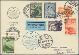 Österreich - Privatganzsachen: 1937, 10g Orange Privatganzsachen-Karte Mit "WIEN-FLUGPOST" Und Div. - Altri & Non Classificati