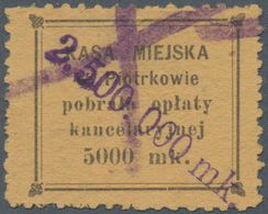 Polen - Lokalausgaben 1915/19: Piotrkow, 1919, 2.500.000.mk/5000 Mk Yellow, Used, Thin Point. - Sonstige & Ohne Zuordnung