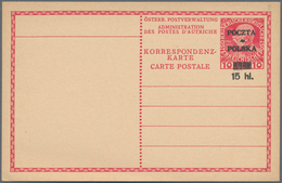 Polen - Ganzsachen: 1919, Card 15hl. On 10h. Red, Unused. - Ganzsachen