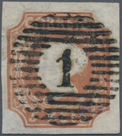 Portugal: 1853, Queen Mary II. 5r. Pale Brown Imperforate With Four Good To Wide Margins And Fine Us - Other & Unclassified