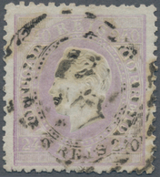 Portugal: 1873, King Luis I. (straight Bands) 240r. Lilac Good To Fine Used, Scarce Stamp! Mi. € 1.5 - Altri & Non Classificati