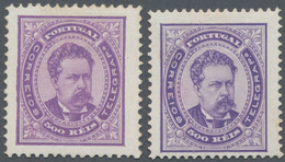 Portugal: 1887, King Luis I. 500r. Violet Two Different Perforations 12½ And 13½ (shades), Mint Hing - Autres & Non Classés