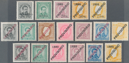 Portugal: 1892/1893, PROVISIONAL Overprints Complete Simplified Set Of 18, Majority MNH With A Few S - Autres & Non Classés