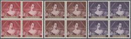 Portugal: 1953, 100 Years Of Port. Stamps Complete Set Of Eight In Blocks Of Four, Mint Never Hinged - Other & Unclassified