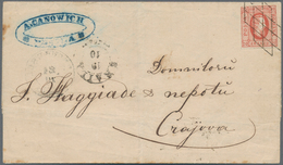 Rumänien: 1865 'Prince Cuza' 20p. Scarlet Used On Folded Cover From Braila To Craiova, Tied By Brail - Covers & Documents