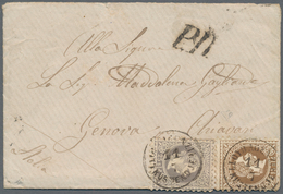 Rumänien: Austrian Lloyd Agency In Kustendje (=CONSTANTA) 1867: 15 S. Deep Brown And 25 S. Grey-lila - Cartas & Documentos