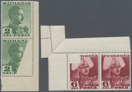 Rumänien: 1935 'King Carol II.' Definitives Showing Printing Varieties Due To Sheet Corners Folded T - Lettres & Documents