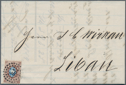Russland: 1858 Letter From Riga With Dotted Numbered Cancel 38 And Boxed Cancel Riga To Libau, Light - Used Stamps