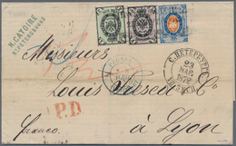 Russland: 1872, 3kop. Black/green (vertically Laid Paper), 5kop. Black/lilac (hoizontally Laid Paper - Used Stamps