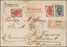 Russland: 1907, Postcard With View Types Kyrgyz/Omsk, Sent From Omsk By Registered Mail With Right P - Used Stamps