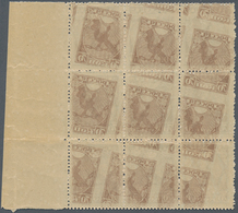 Russland: 1918 'October Revolution' 70k. Brown Right-hand Marginal Block Of 9 Showing Diagonal OFFSE - Gebraucht