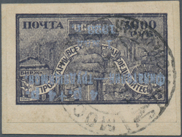 Russland: 1923, Industry 5.000r. Dark Violet With INVERTED '4 R. + 4 R.' OVERPRINT In Silver, Tied B - Usados