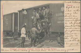 Russische Post In China: 1905, Russo-Japanese War, Occupation Of Manchuria, Postcard With View Of De - Chine