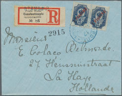 Russische Post In Der Levante - Staatspost: 1901, Registered Cover Franked With Horizontal Pair Of 1 - Levante