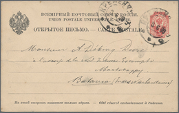 Russland - Ganzsachen: 1908, Commercially Used Postal Stationery Cards 4 Kop. Red On Buff, Sent From - Stamped Stationery