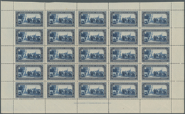 San Marino: 1932, 50 Years Death Of Giuseppe Garibaldi 1.25lire Blue Complete (folded) Sheet Of 25 W - Otros & Sin Clasificación