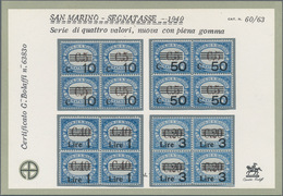 San Marino - Portomarken: 1940, Postage Due, Sassone 60-63 Well Centred Mint Never Hinged In Blocks - Postage Due