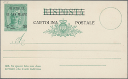 San Marino - Ganzsachen: 1924: "REPUBBLICA DI SAN MARINO Cmi 30" Overprint Each On Question And Answ - Postwaardestukken