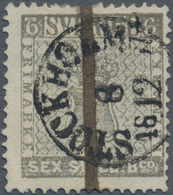 Schweden: 1855-58 6 Skill B:co Grey, Early Printing, Used And Cancelled By "STOCKHOLM/8/12/1857" C.d - Usati