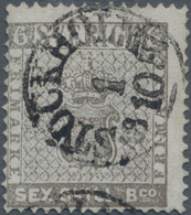 Schweden: 1855 Sex (6) Skill. B:co. Grey, Cancelled By "STOCKHOLM 1/10 1857" C.d.s., Fresh And Very - Usati