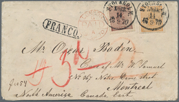 Schweden: 1870 Cover From Stockholm To Montreal, CANADA Via London Franked By 1858-70 24 øre Orange - Usados