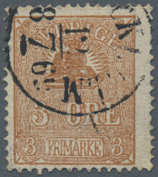 Schweden: 1863, 3ö. Brown, Type II, Variety "Printed On Both Sides" (inverted Impression Of Design O - Gebruikt