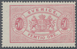 Schweden - Dienstmarken: 1874, 50ö. Red, Perf. 14, Fresh Colour And Well Perforated, Mint Never Hing - Dienstmarken