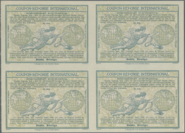 Schweden - Ganzsachen: Design "Madrid" 1920 International Reply Coupon As Block Of Four 45 Öre Sveri - Enteros Postales