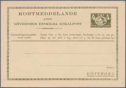 Schweden - Ganzsachen: 1925 (ca.) Private Townpost Of Göteborg, Unused Postal Stationery Card 4 Öre - Postwaardestukken
